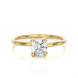 Minimal Vermeil Solitaire Moissanite Lab Diamond Ring
