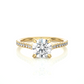 Luxury Solitaire Moissanite Lab Diamond Vermeil Ring