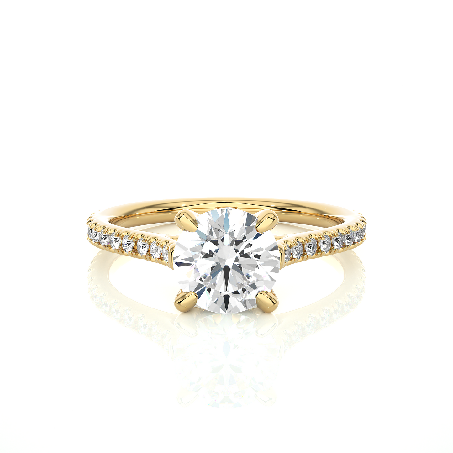 Luxury Solitaire Moissanite Lab Diamond Vermeil Ring