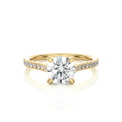 Luxury Solitaire Moissanite Lab Diamond Vermeil Ring