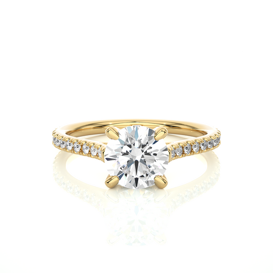 Luxury Solitaire Moissanite Lab Diamond Vermeil Ring
