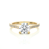 Luxury Solitaire Moissanite Lab Diamond Vermeil Ring