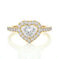 Heart Shape Halo Vermeil Moissanite Lab Diamond Ring