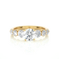 Vermeil Round Moissanite Diamond Five Stone Ring