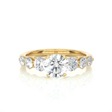 Vermeil Round Moissanite Diamond Five Stone Ring