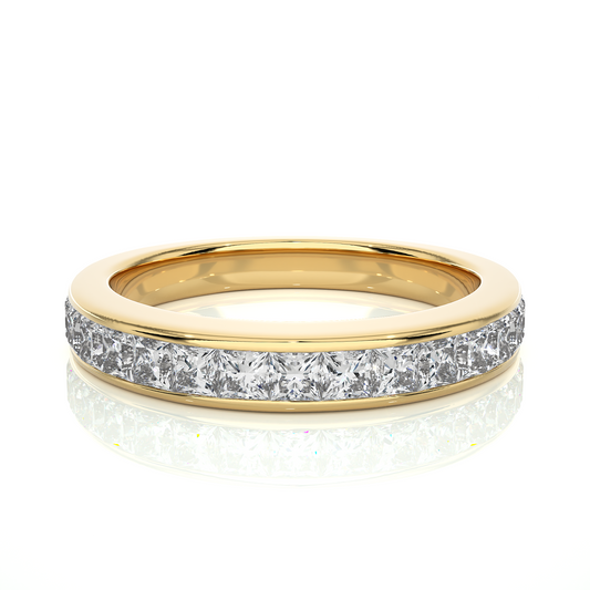 Luxe Vermeil Princess Cut Diamond Wedding Band