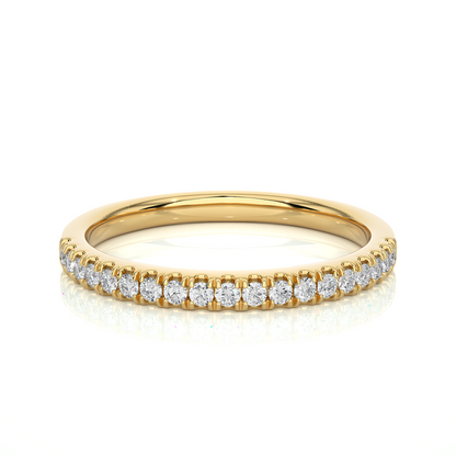Slim Pavé Moissanite Lab Diamond Vermeil Wedding Ring