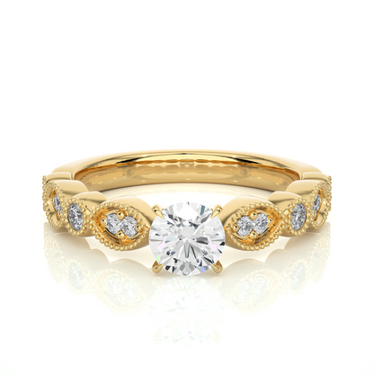 Royal Spark Halo Vermeil Engagement Statement Ring