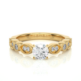 Royal Spark Halo Vermeil Engagement Statement Ring