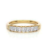 Princess Cut Diamond Vermeil Half Eternity Wedding Band