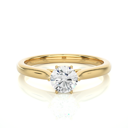 Classic Solitaire Vermeil Moissanite Lab Diamond Ring