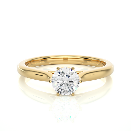 Classic Solitaire Vermeil Moissanite Lab Diamond Ring