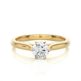 Classic Solitaire Vermeil Moissanite Lab Diamond Ring