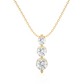 Three Stone Round Lab Diamond Pendant Necklace