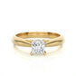 Princess Cut Solitaire Moissanite Lab Diamond Vermeil Ring