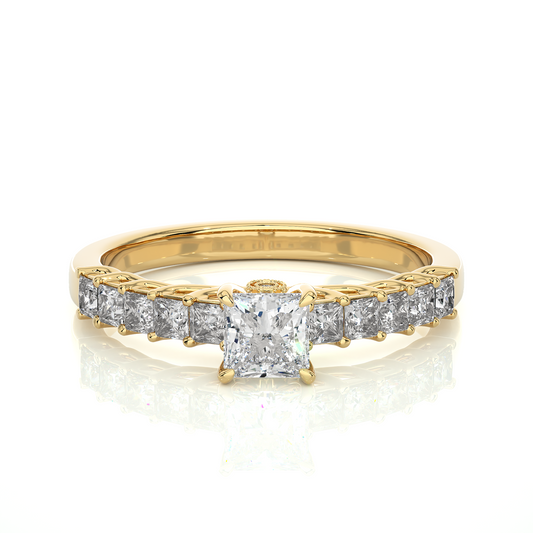 Vermeil Princess Moissanite / Lab Grown Diamond Engagement Ring
