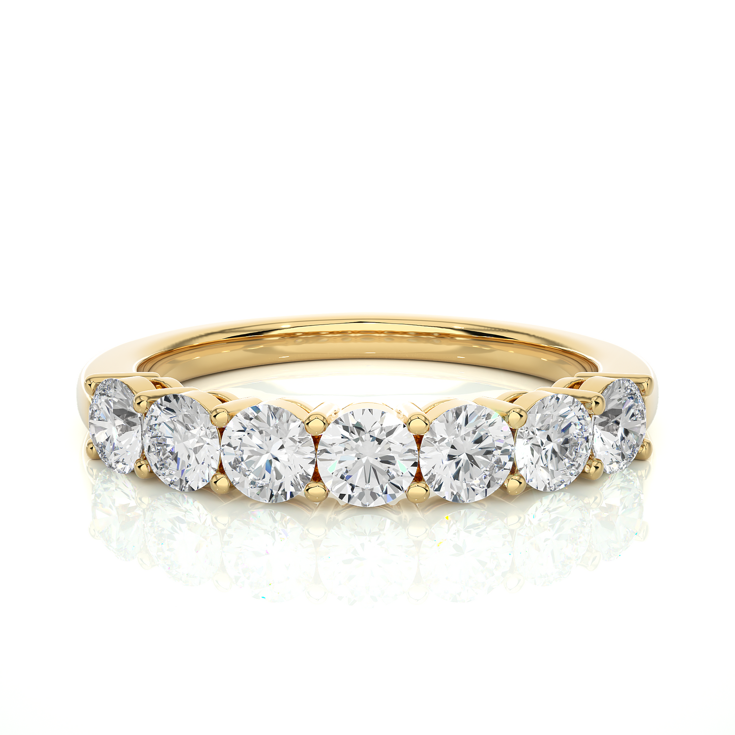 Lab Moissanite Seven Stone Wedding Band Ring