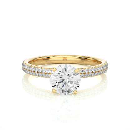Pure Elegance Round Stone Moissanite Vermeil Engagement Ring