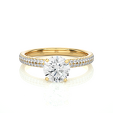 Pure Elegance Round Stone Moissanite Vermeil Engagement Ring
