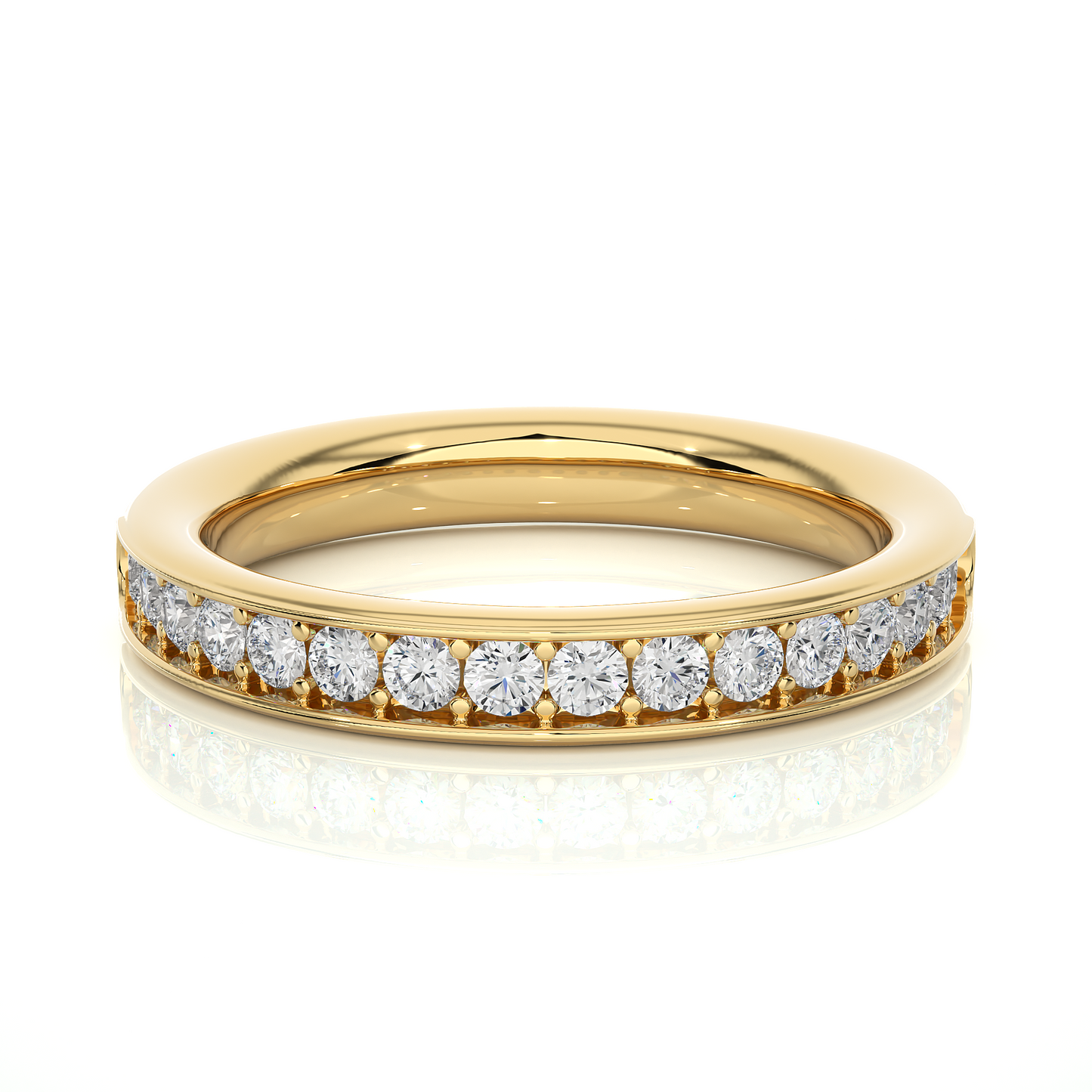Classic Eternity Band Moissanite Lab Diamond Vermeil Ring