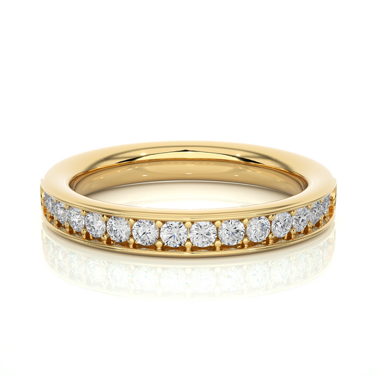 Classic Eternity Band Moissanite Lab Diamond Vermeil Ring