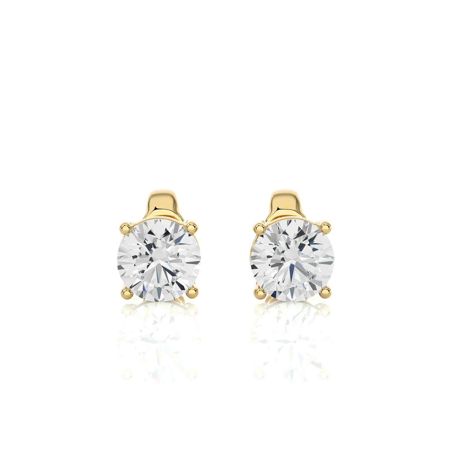 Vermeil Round Lab Moissanite Diamond Earrings