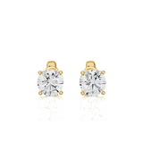 Vermeil Round Lab Moissanite Diamond Earrings