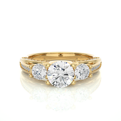 Three Stone Round Diamond Engagement Ring