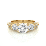 Three Stone Round Diamond Engagement Ring