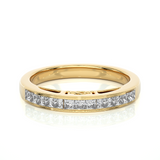 Princess Cut Diamond Vermeil Eternity Wedding Band