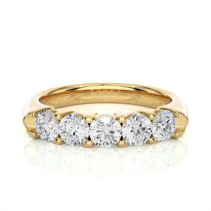 Classic Five Stone Diamond Style Wedding Band Ring