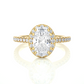 Oval Halo Diamond Moissanite Vermeil Engagement Ring