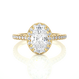 Oval Halo Diamond Moissanite Vermeil Engagement Ring
