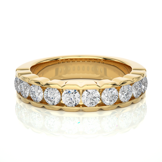 Scalloped Round Eternity Wedding Band Gold Vermeil Ring