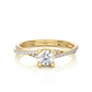 Moissanite Solitaire Ring Lab Diamond Vermeil Engagement Ring