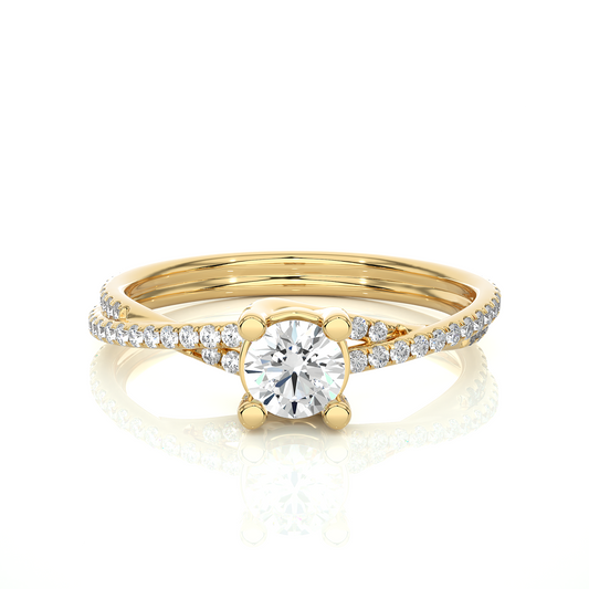 Moissanite Solitaire Ring Lab Diamond Vermeil Engagement Ring