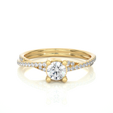 Moissanite Solitaire Ring Lab Diamond Vermeil Engagement Ring