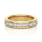 Baguette Round Diamond Moissanite Vermeil Wedding Band Ring