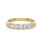 Five Stone Moissanite Lab Diamond Vermeil Ring