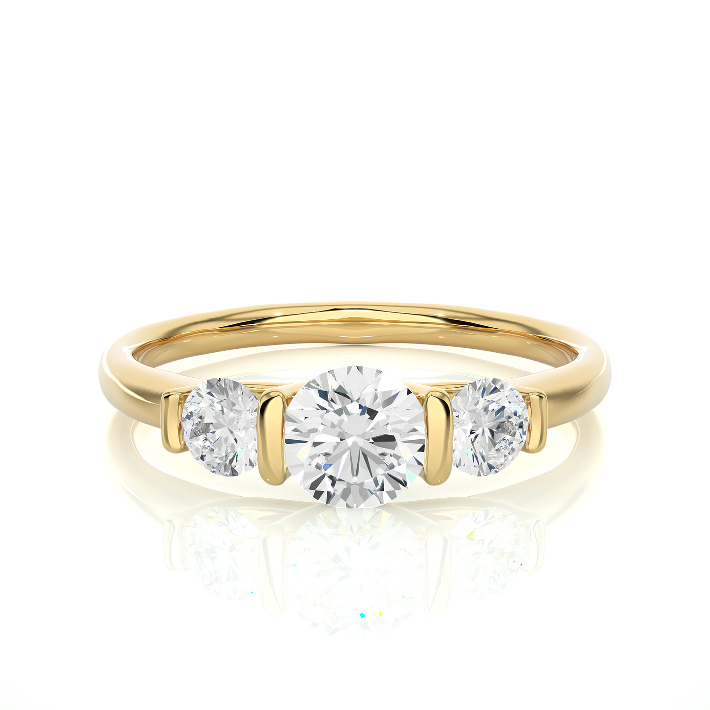 Lab Grown / Moissanite Diamond Three Stone Engagement Ring