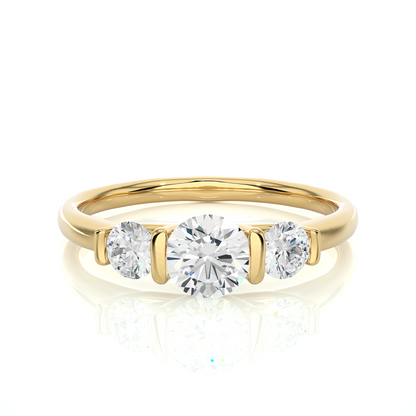 Lab Grown / Moissanite Diamond Three Stone Engagement Ring