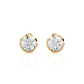 Vermeil Bezel Set Round Lab Moissanite Earrings