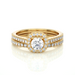 Vermeil Round Moissanite Diamond Halo Engagement Ring