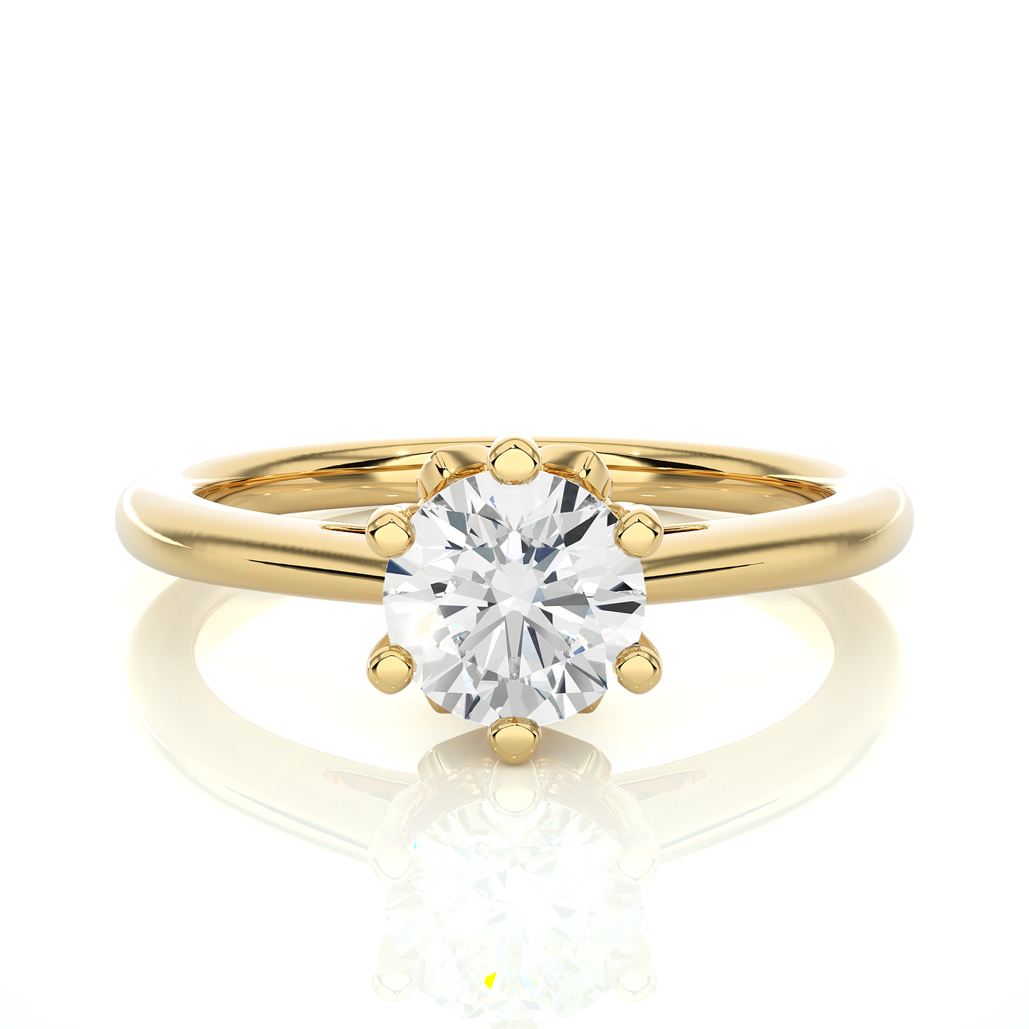 Elegant Round Cut Moissanite Lab Diamond Engagement Ring