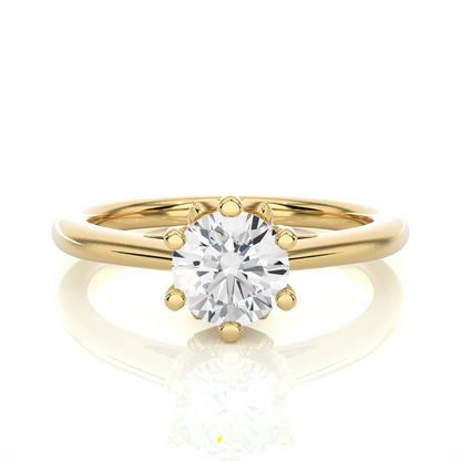 Elegant Round Cut Moissanite Lab Diamond Engagement Ring