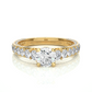 Luxury Vermeil Diamond Band Moissanite Lab Engagement Ring