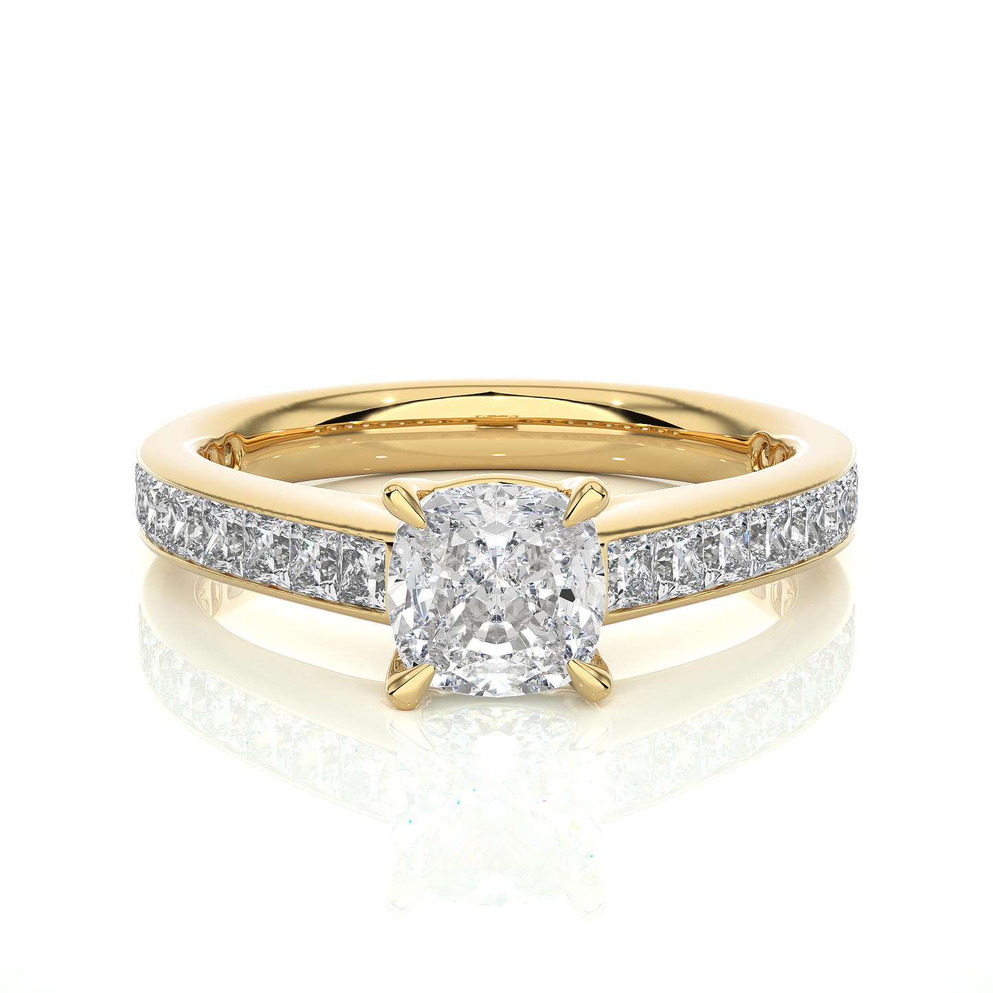 Cushion Cut Moissanite Diamond Luxury Engagement Ring