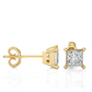 Vermeil Princess Cut Moissanite Lab Diamond Stud Earrings