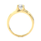 Round Solitaire Split Shank Moissanite Lab Diamond Vermeil Ring