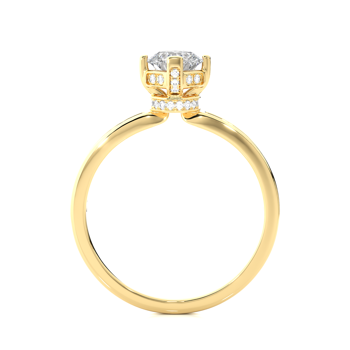 Elegant Vermeil Moissanite Lab Diamond Solitaire Ring